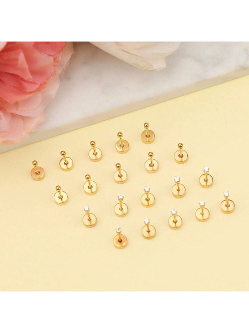 10 Pair 2mm Tiny Gold