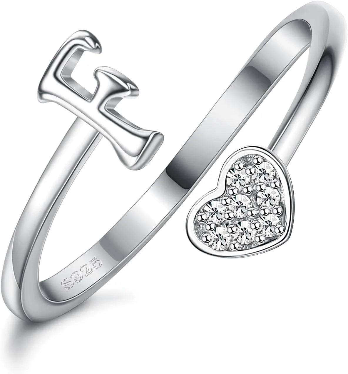 Fansilver Initial Ring
