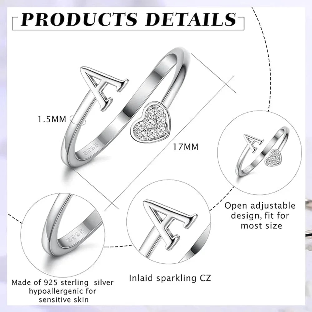 Fansilver Initial Ring