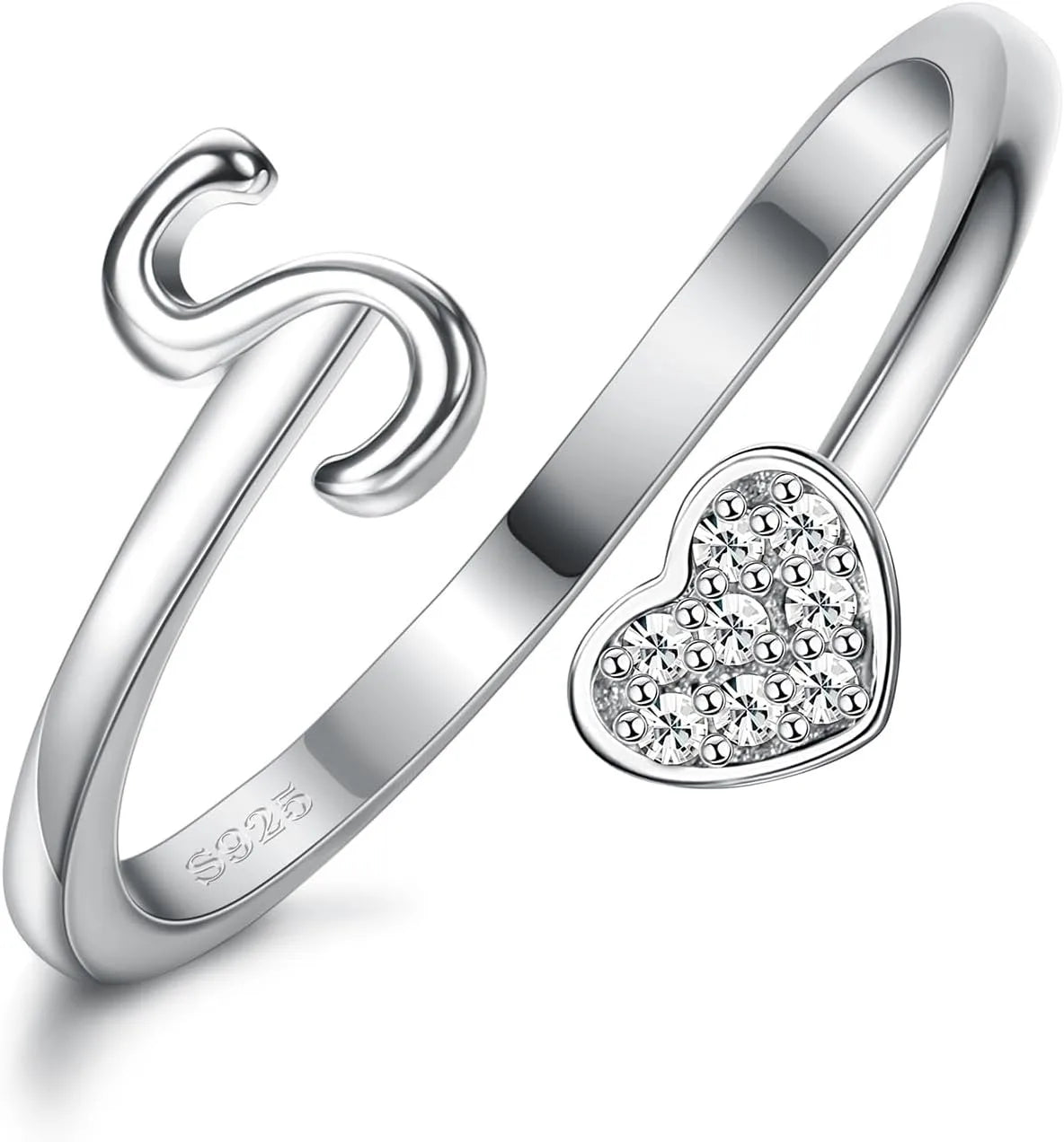 Fansilver Initial Ring