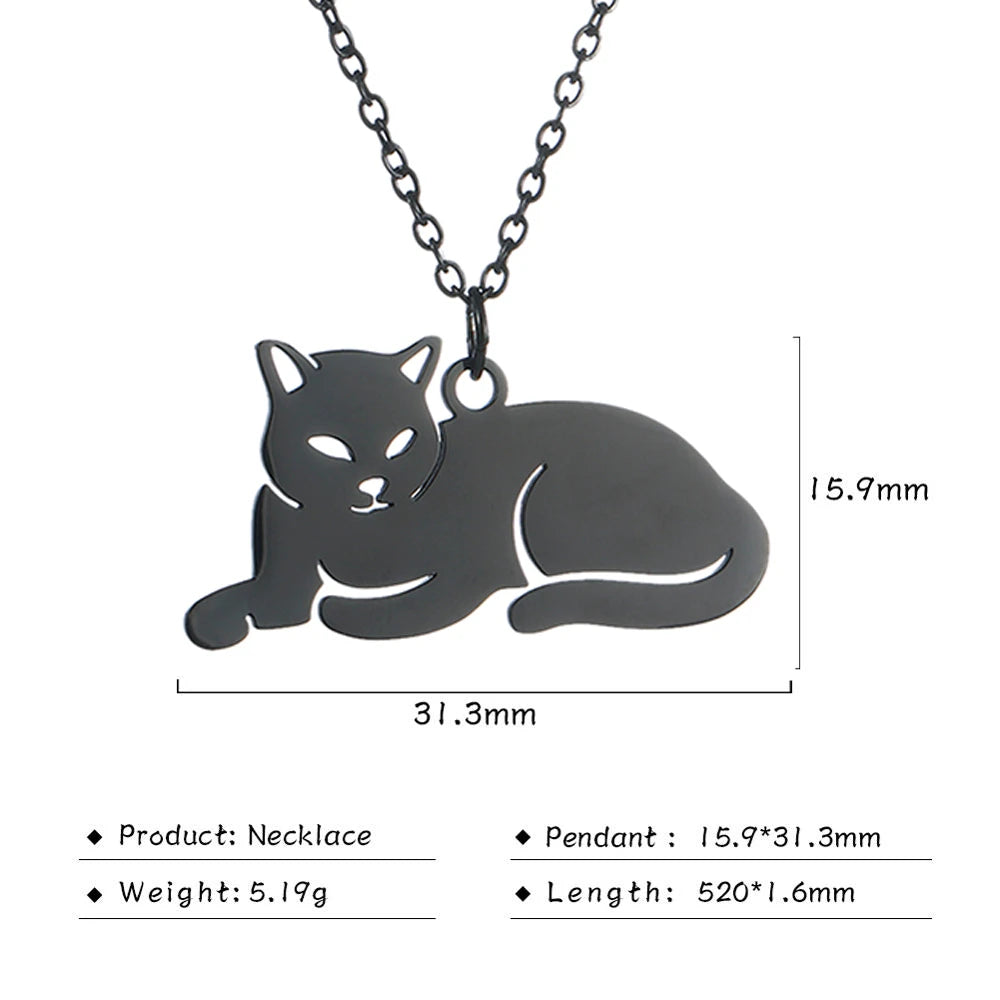 Cazador Cute Animal Cat Pendant Necklace for Women Girls Lovely Paw Choker Neck Chain Stainless Steel Jewelry Birthday Gift 2026