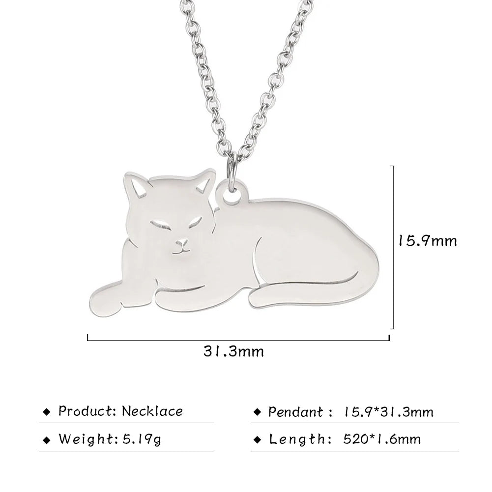 Cazador Cute Animal Cat Pendant Necklace for Women Girls Lovely Paw Choker Neck Chain Stainless Steel Jewelry Birthday Gift 2026