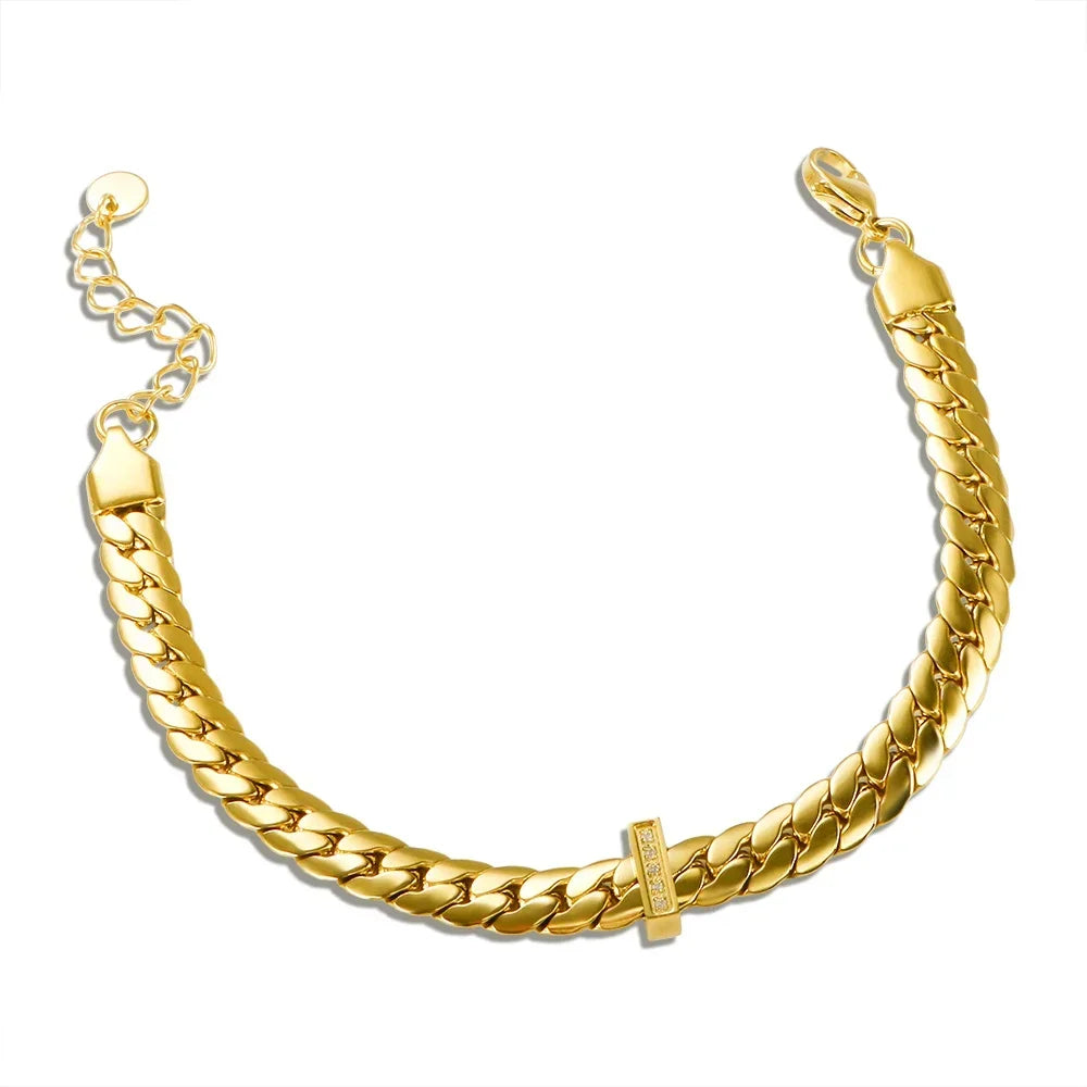 Stainless Steel Heart or Round Pendant Chain Bracelet jewelry