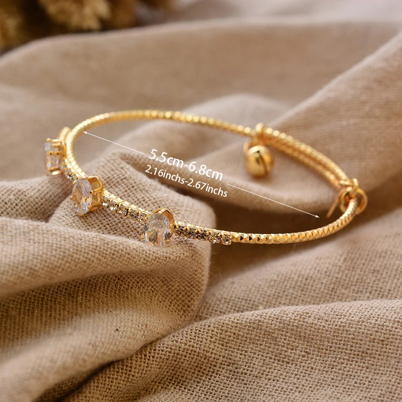 24K Gold Color Arabic Copper Bracelets for Women Men | Dubai Style Adjustable Openable Bangle | Hypoallergenic Unisex Fashion Je