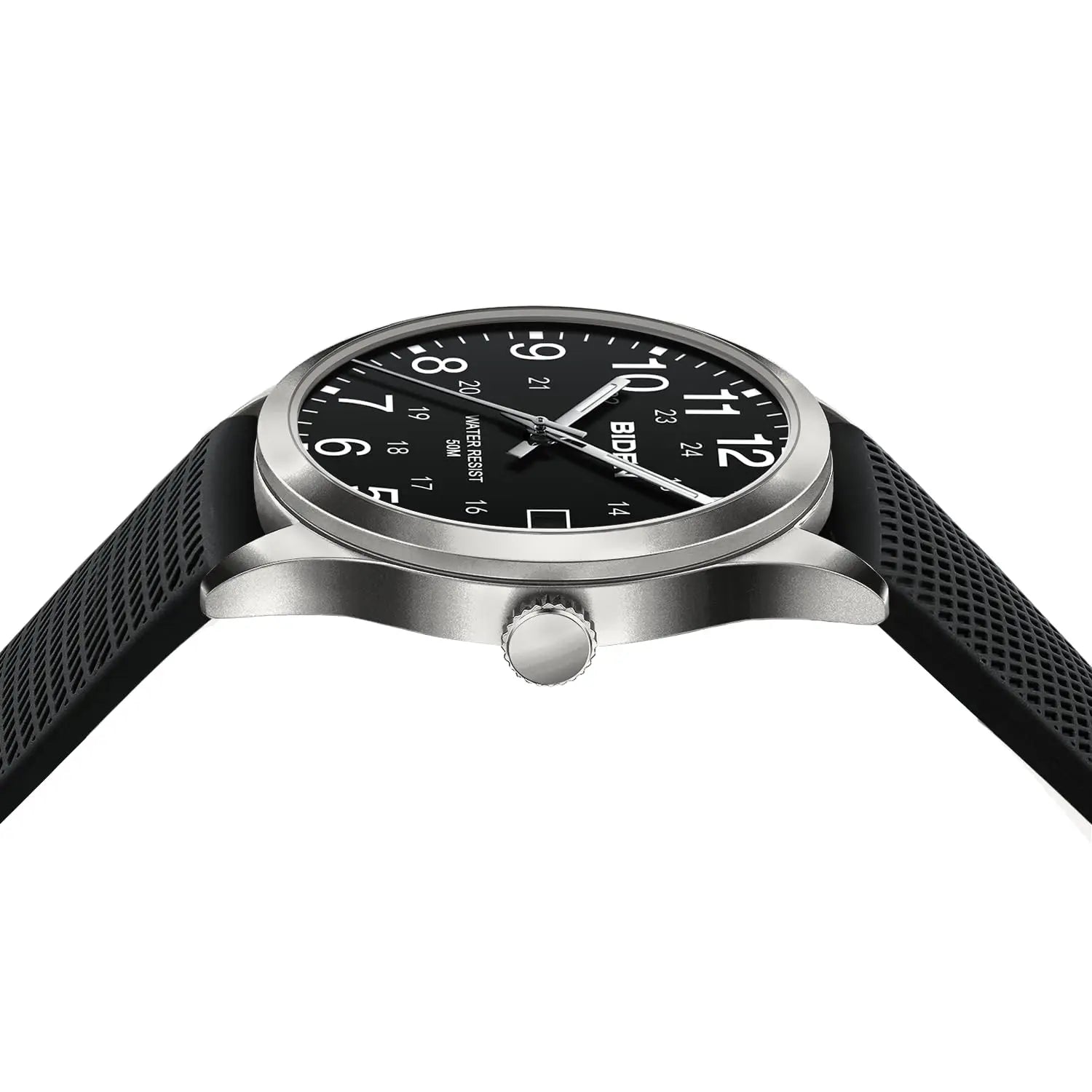 BIDEN Men's Watch Simulated Quartz Sports Men's and Women's Watch 30 Waterproof Second Hand Luminous Easy to Read Dial