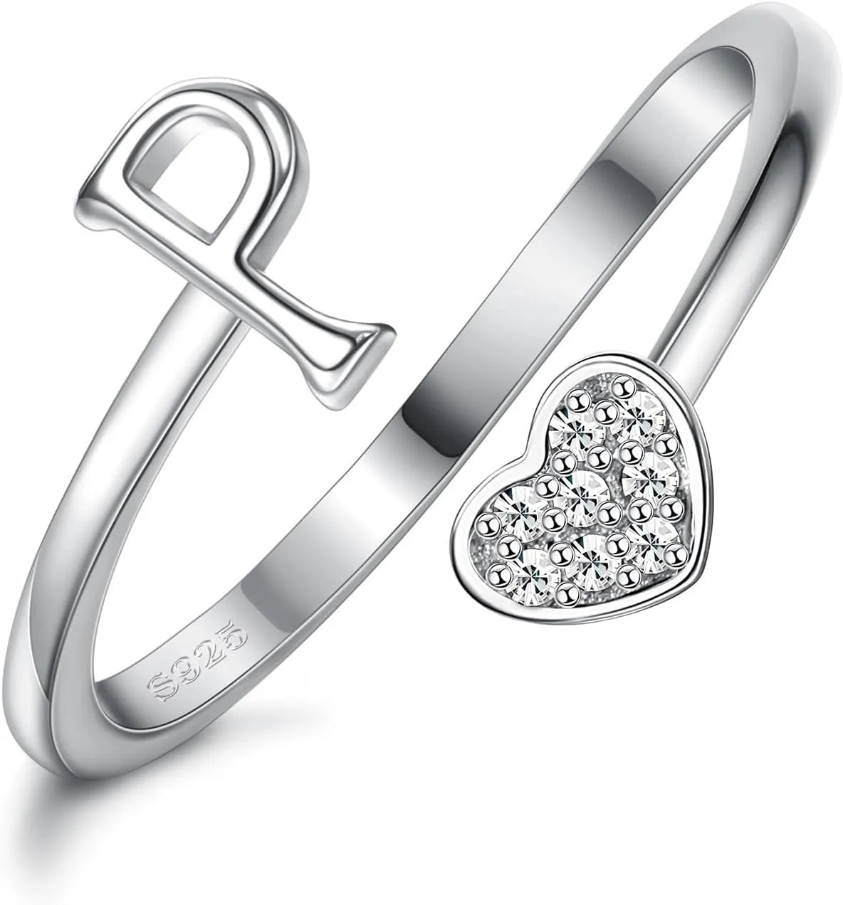 Fansilver Initial Ring