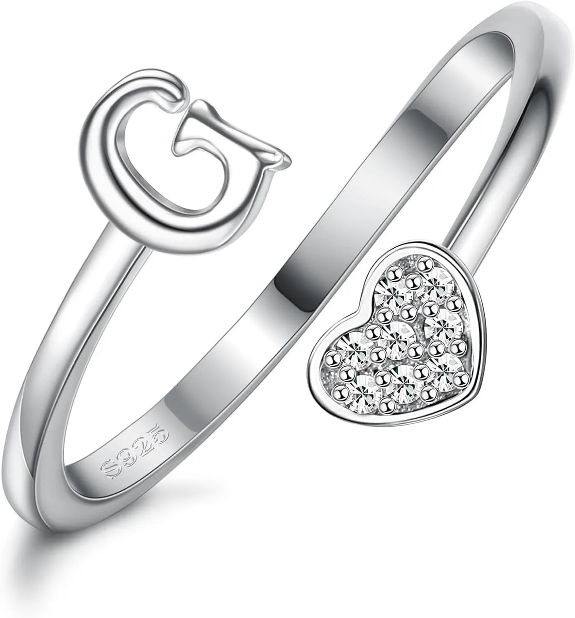 Fansilver Initial Ring