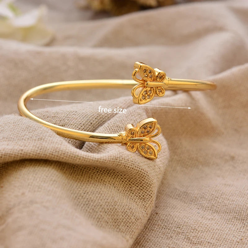 24K Gold Color Arabic Copper Bracelets for Women Men | Dubai Style Adjustable Openable Bangle | Hypoallergenic Unisex Fashion Je