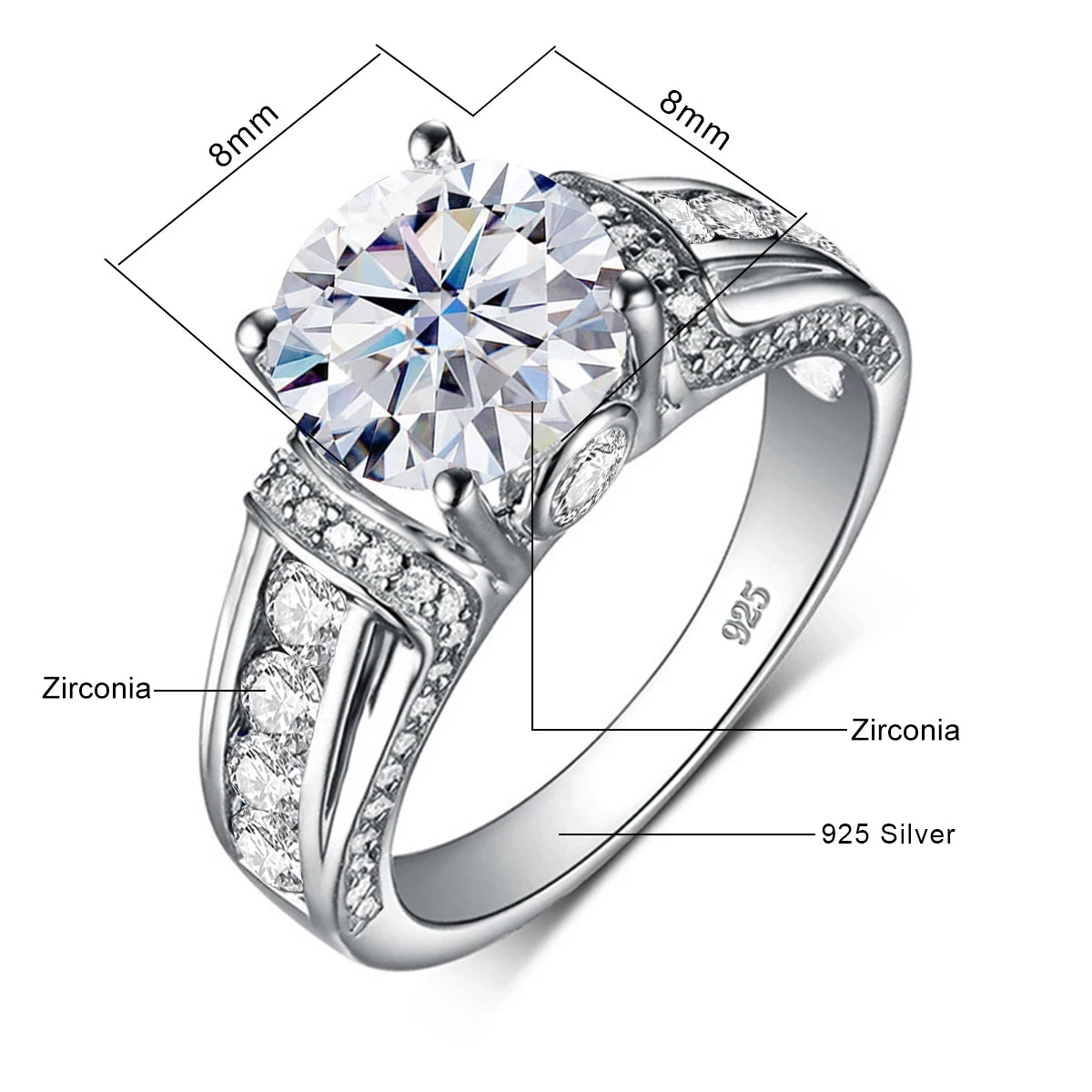 High Quality 2ct Moissanite Ring Solid 925 With Certificate Original Engagement Jewelry For Women Luxury Wedding Gifts New In