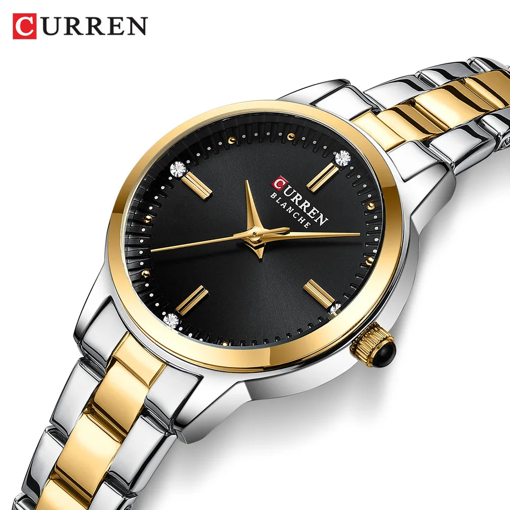 CURREN Women's Watches Fashion Original Quartz Wrist Watch for Ladies Roman Dial Dazzling Diamond Waterproof Luminous Luxury New