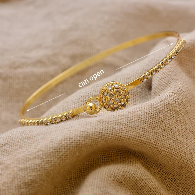 24K Gold Color Arabic Copper Bracelets for Women Men | Dubai Style Adjustable Openable Bangle | Hypoallergenic Unisex Fashion Je