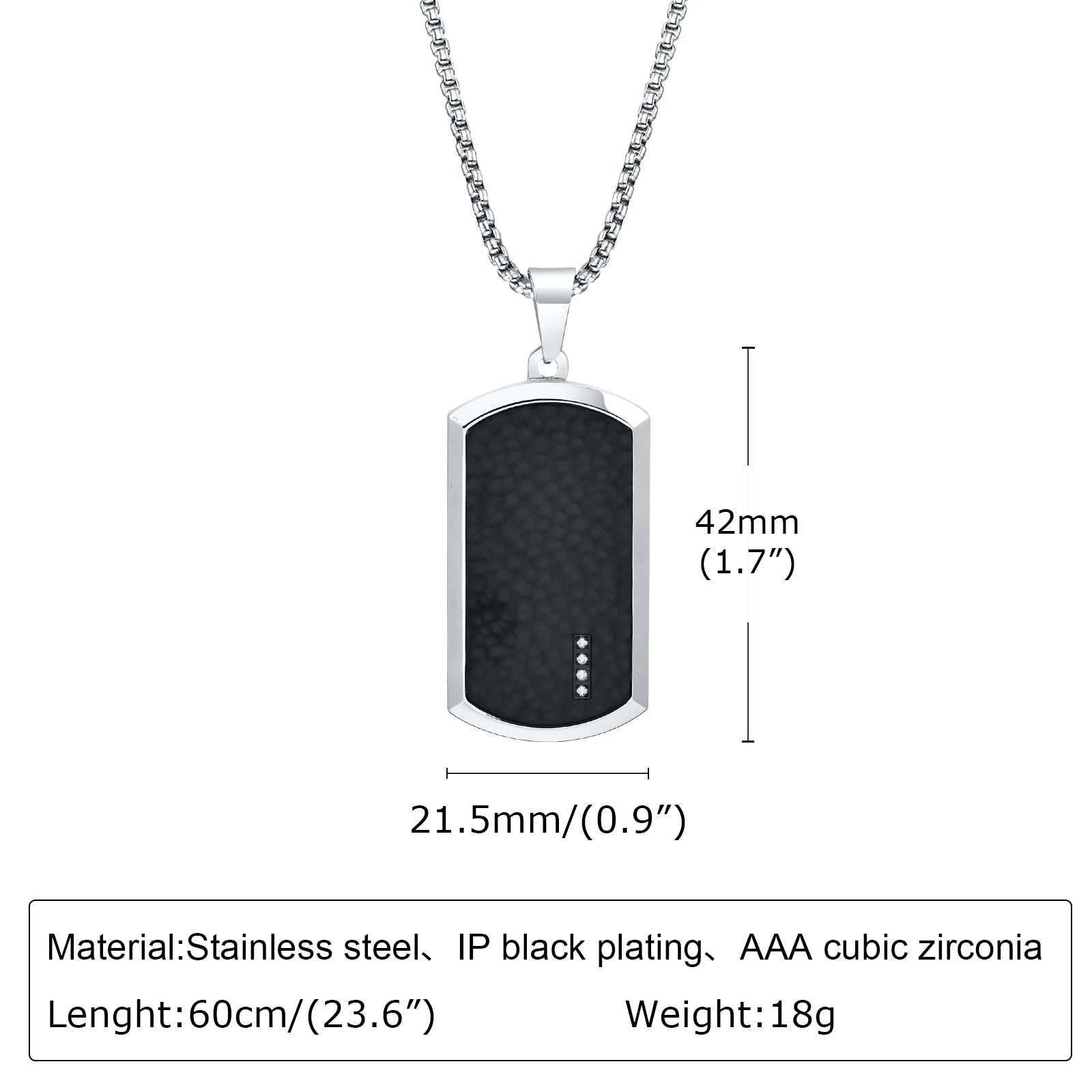 Stainless Steel Jewelry Dog Tag Man Necklace Pendant Geometric For  Wedding Birthday Party Mom Girlfriend Valentine's Day Gift