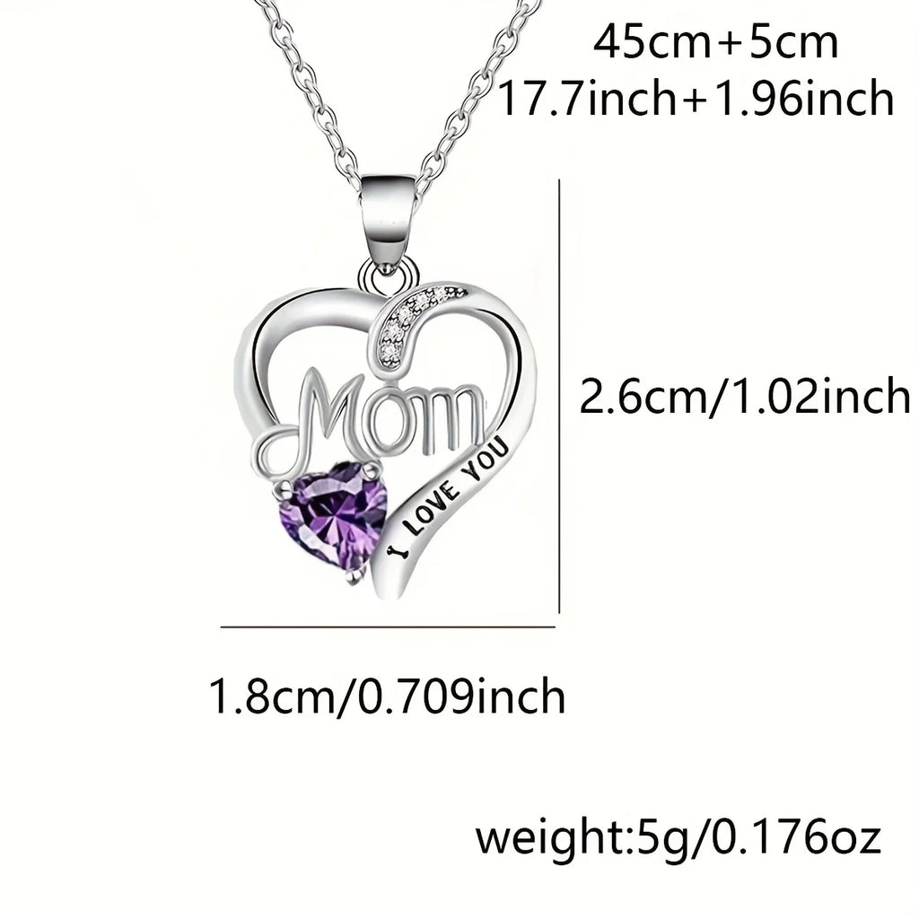 Red rose high-end jewelry gift box, MOM pendant necklace, suitable for Mother's Day, Thanksgiving, Christmas, Valentine's Day