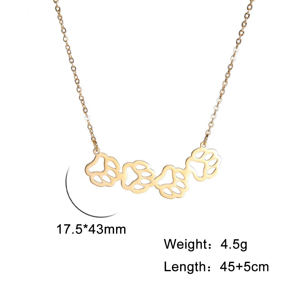 Cazador Cute Animal Cat Pendant Necklace for Women Girls Lovely Paw Choker Neck Chain Stainless Steel Jewelry Birthday Gift 2026