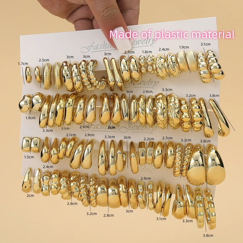 10Pairs/40Pairs The Latest Fashion in Europe and America,Plastic Material With Golden-Plating,Ladies' Best-selling Earrings