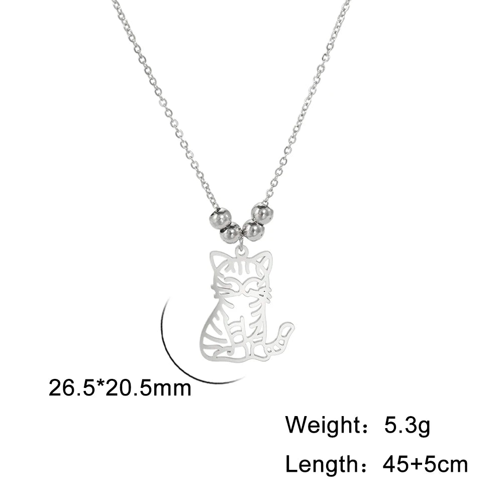 Cazador Cute Animal Cat Pendant Necklace for Women Girls Lovely Paw Choker Neck Chain Stainless Steel Jewelry Birthday Gift 2026
