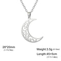 Skyrim Violin Love Rune Moon Octagonal Star Pendant Stainless Steel Necklace Women's Fashion Party Valentine's Day Gift Jewelry