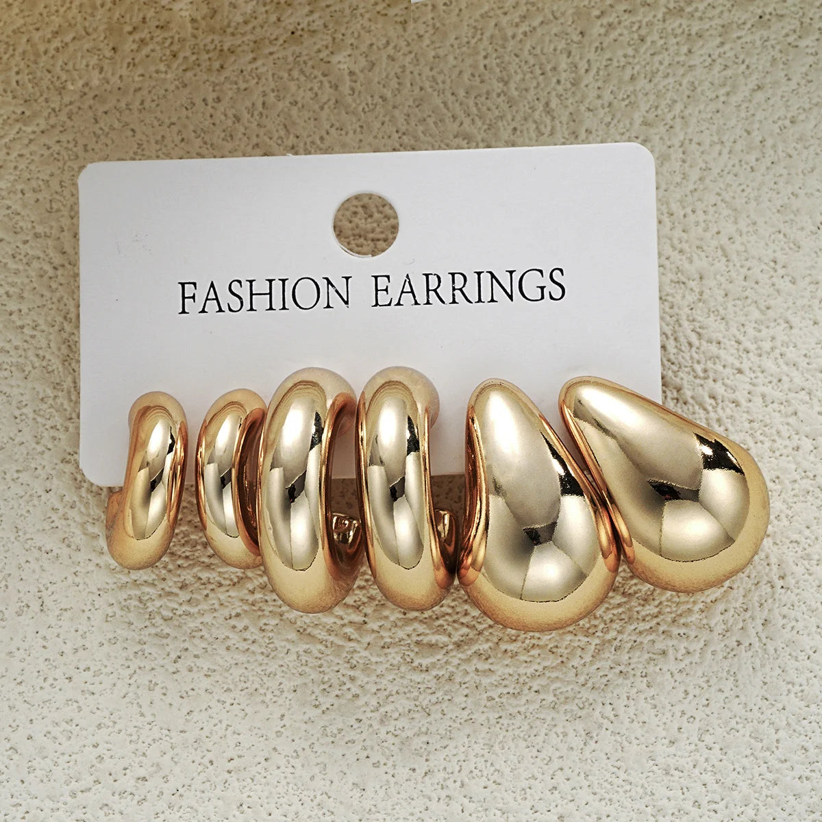 6pcs Chunky Gold Plated