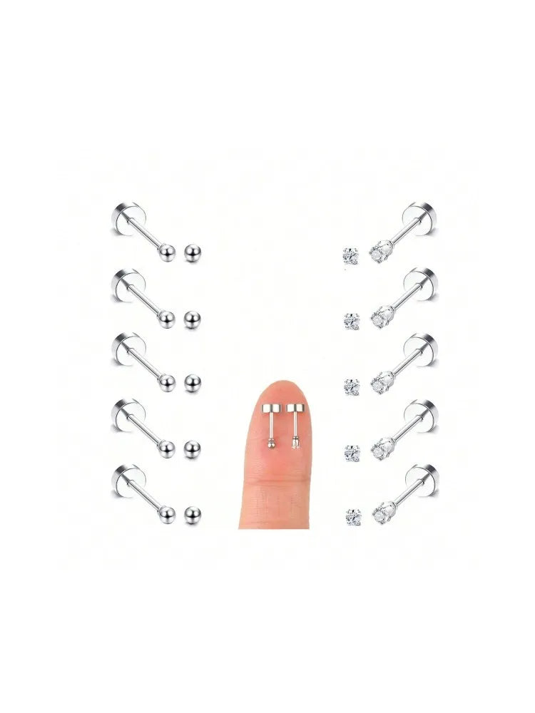 10 Pair 2mm Tiny Gold