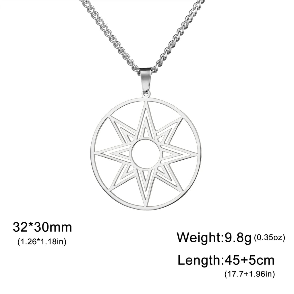 Skyrim Violin Love Rune Moon Octagonal Star Pendant Stainless Steel Necklace Women's Fashion Party Valentine's Day Gift Jewelry