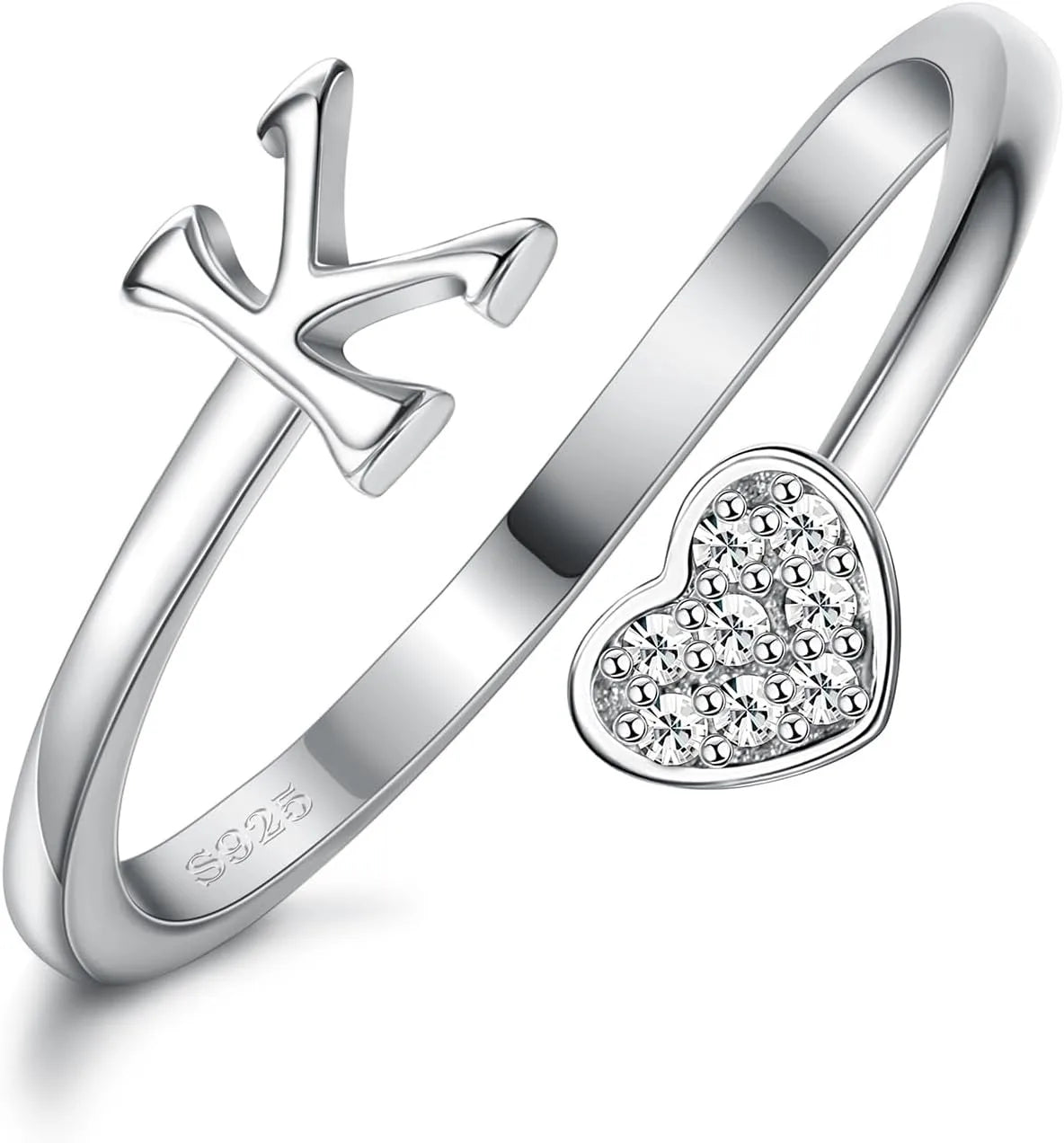 Fansilver Initial Ring