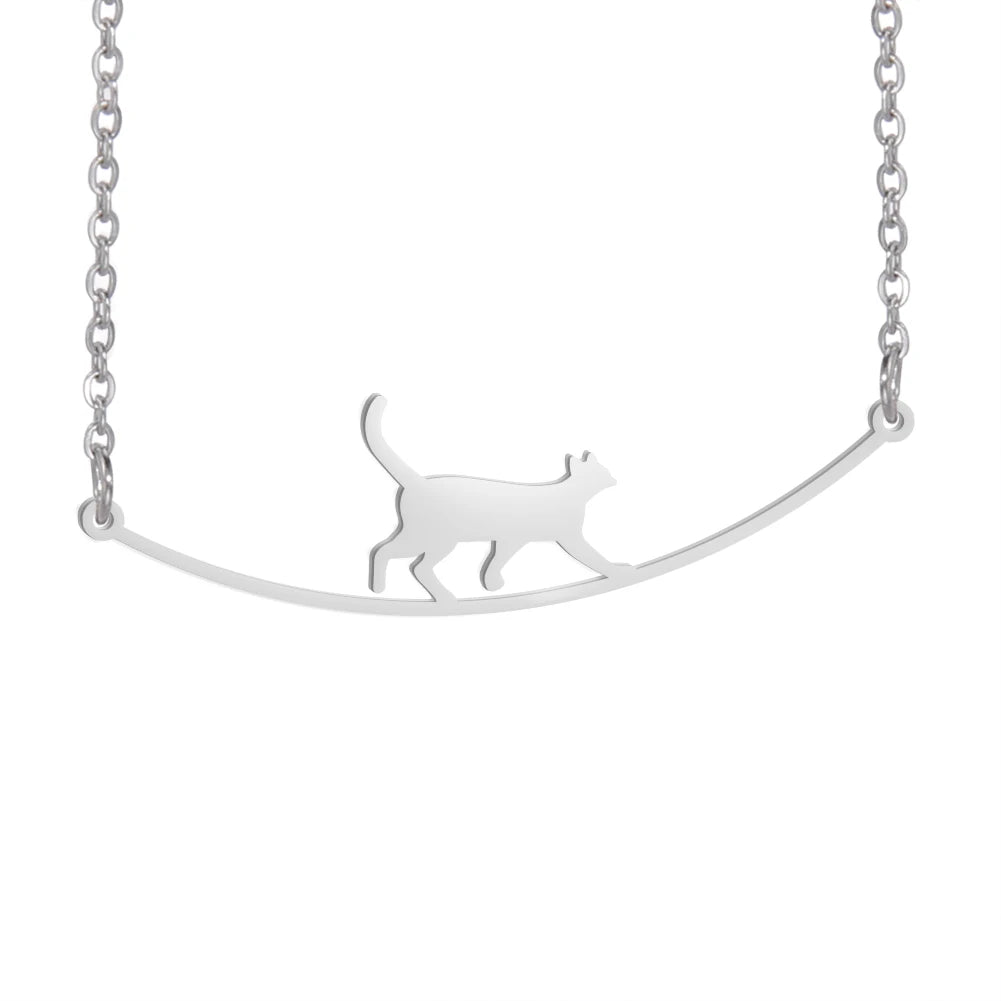 Cazador Cute Animal Cat Pendant Necklace for Women Girls Lovely Paw Choker Neck Chain Stainless Steel Jewelry Birthday Gift 2026