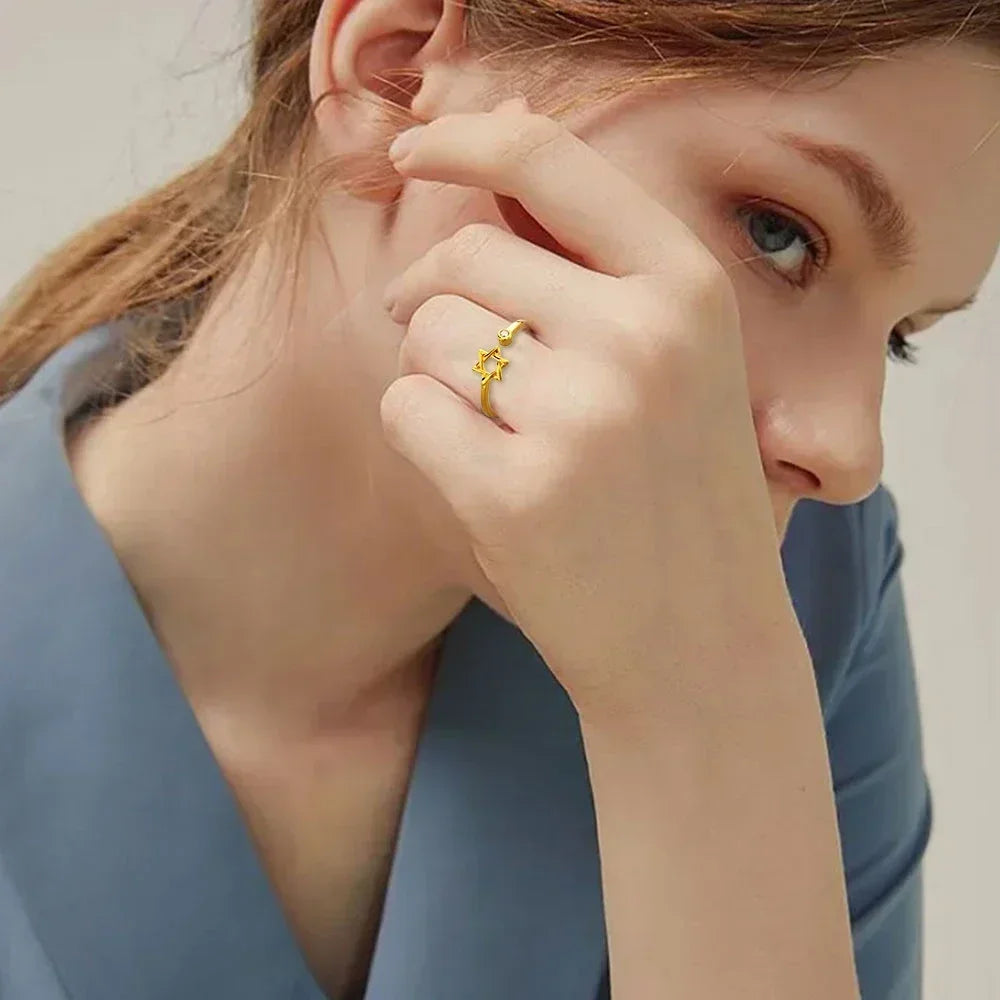 Zircon Jewish Ring