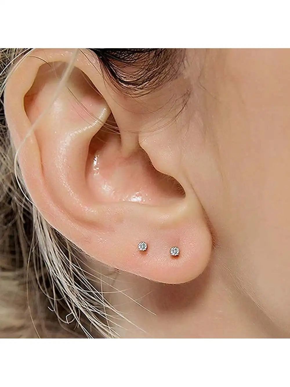 10 Pair 2mm Tiny Gold