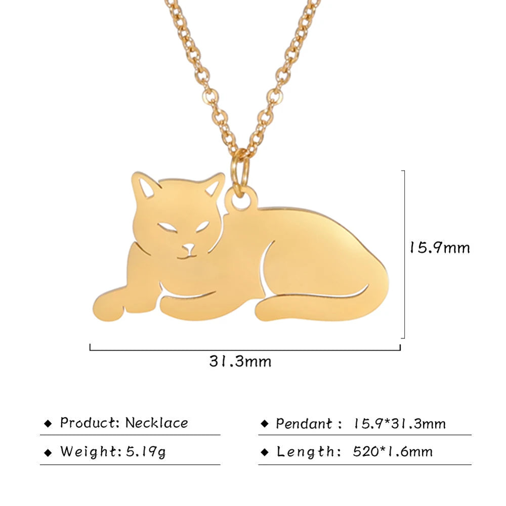Cazador Cute Animal Cat Pendant Necklace for Women Girls Lovely Paw Choker Neck Chain Stainless Steel Jewelry Birthday Gift 2026