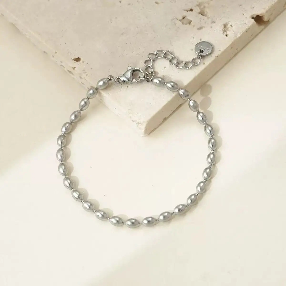 Stainless Steel Heart or Round Pendant Chain Bracelet jewelry