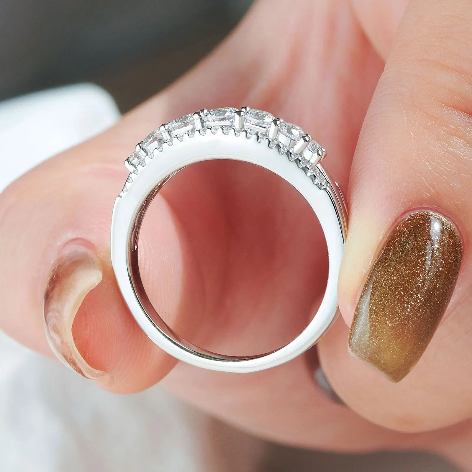 Newshe Luxury Moissanite Wedding Rings for Women Original 925 Sterling Silver Eternity Band Engagement Ring Fine Jewelry