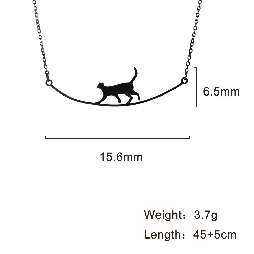 Cazador Cute Animal Cat Pendant Necklace for Women Girls Lovely Paw Choker Neck Chain Stainless Steel Jewelry Birthday Gift 2026