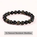 JD Natural Stone Beads Bracelet Amethyst Tiger Eye Crystal Quartz Agate Gem Beads Bangles Women Men Reiki Healling Jewelry Gift
