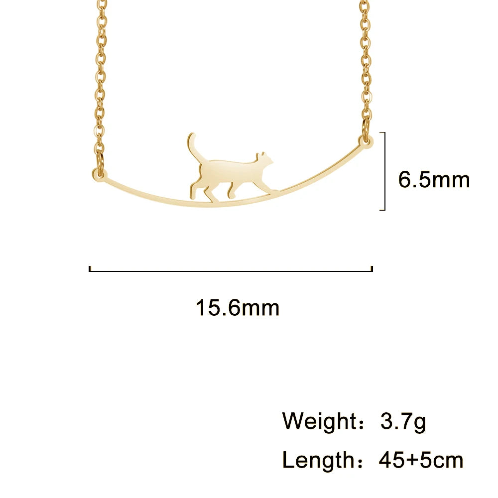 Cazador Cute Animal Cat Pendant Necklace for Women Girls Lovely Paw Choker Neck Chain Stainless Steel Jewelry Birthday Gift 2026