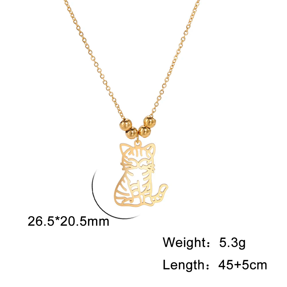 Cazador Cute Animal Cat Pendant Necklace for Women Girls Lovely Paw Choker Neck Chain Stainless Steel Jewelry Birthday Gift 2026