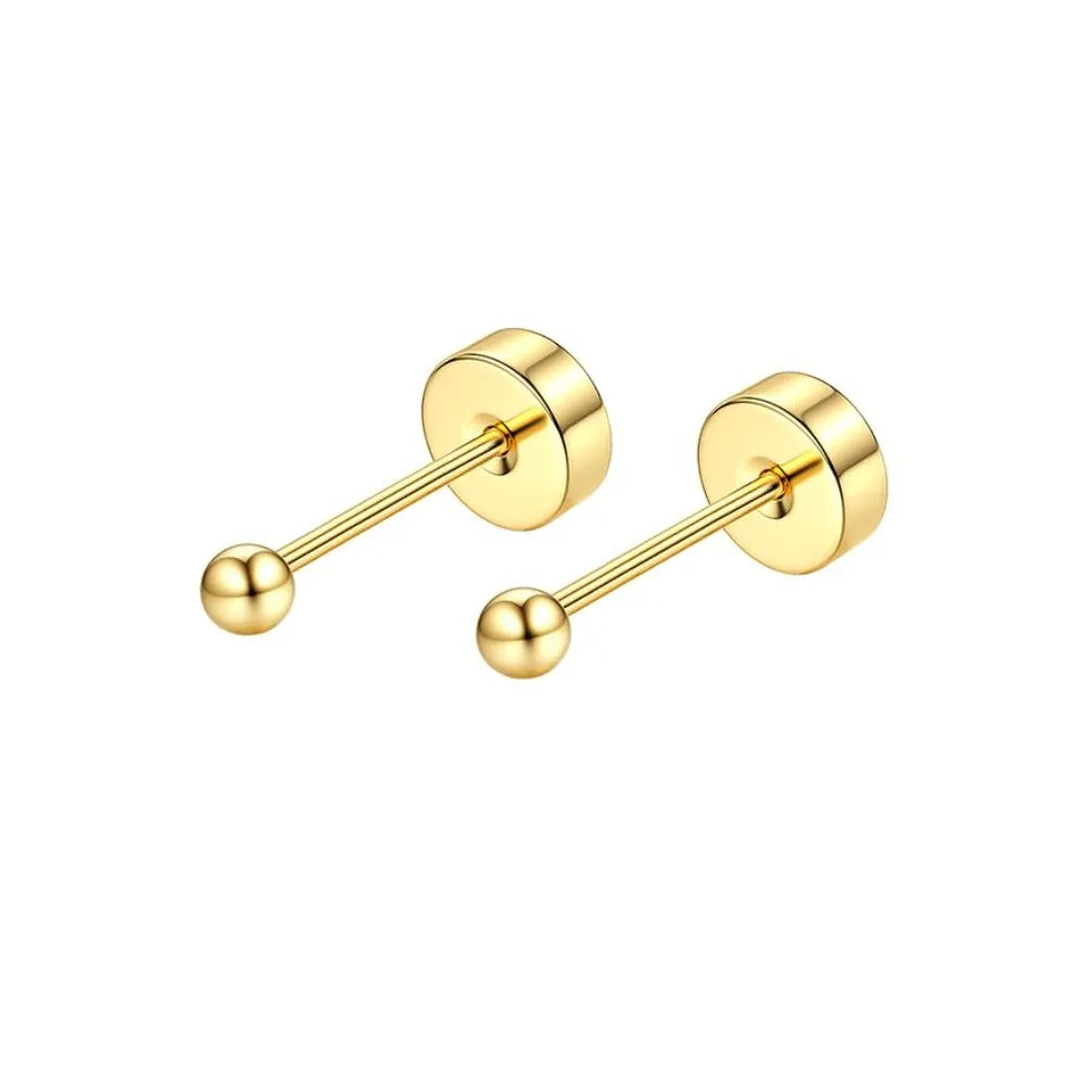 10 Pair 2mm Tiny Gold