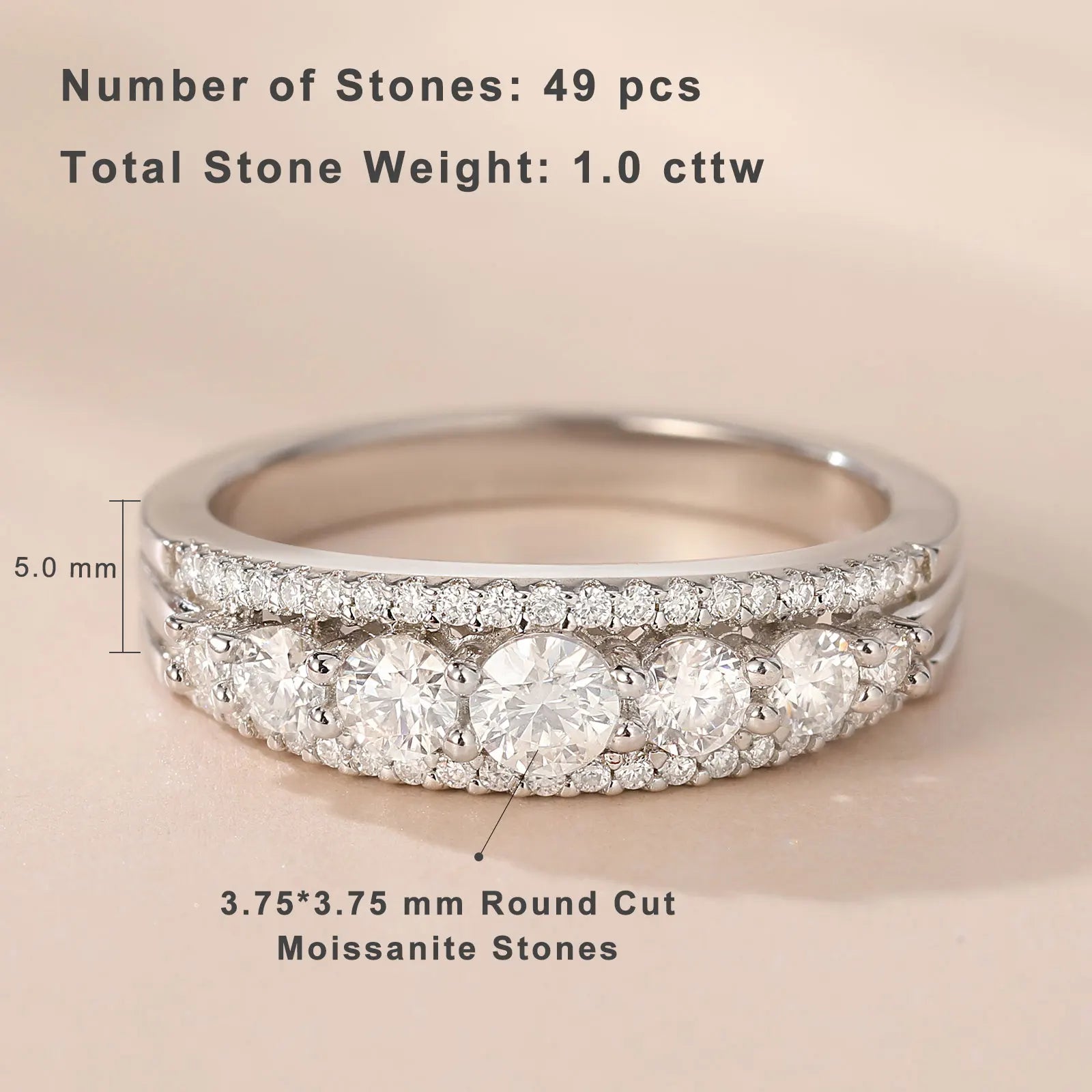 Newshe Luxury Moissanite Wedding Rings for Women Original 925 Sterling Silver Eternity Band Engagement Ring Fine Jewelry