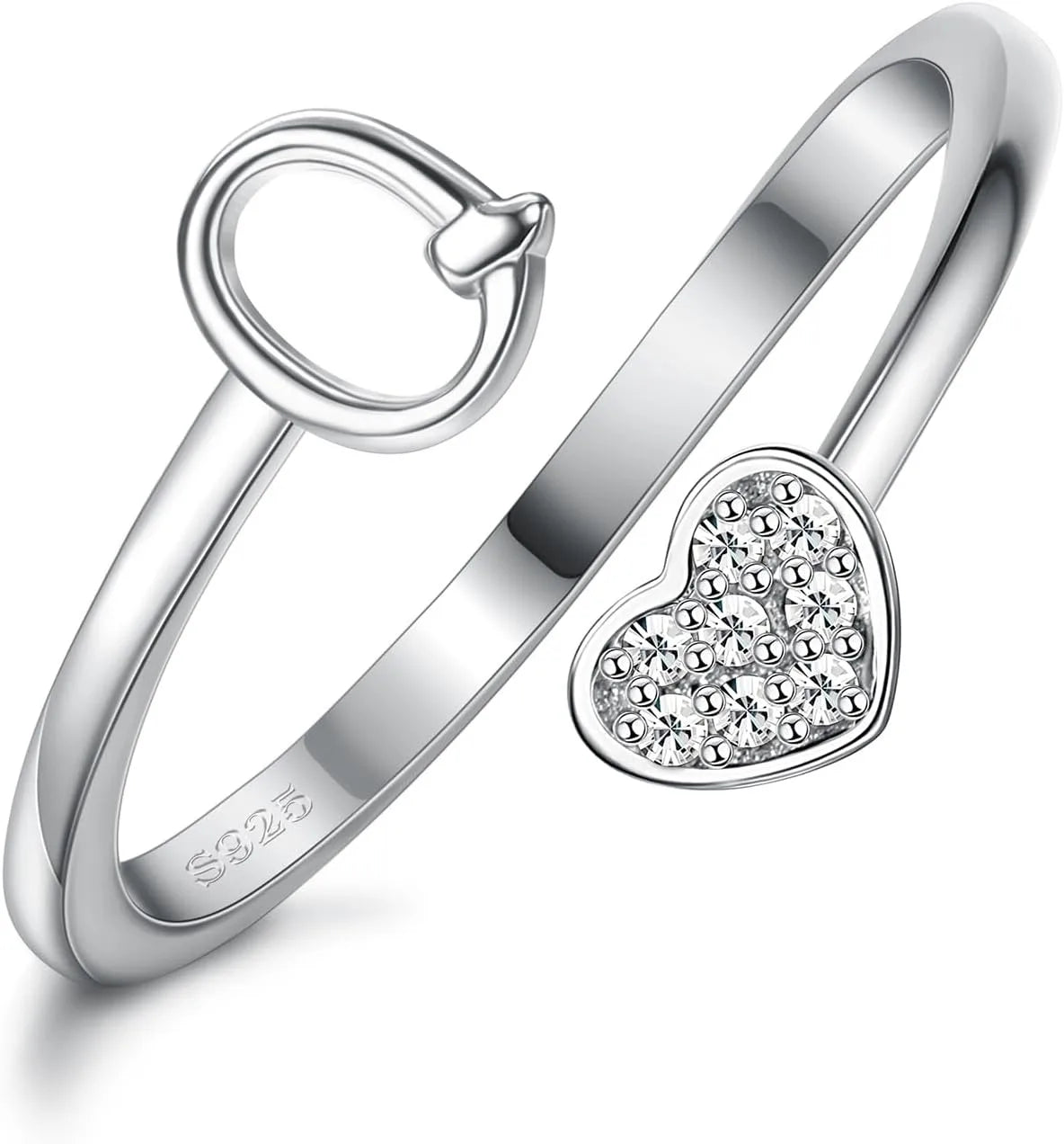 Fansilver Initial Ring