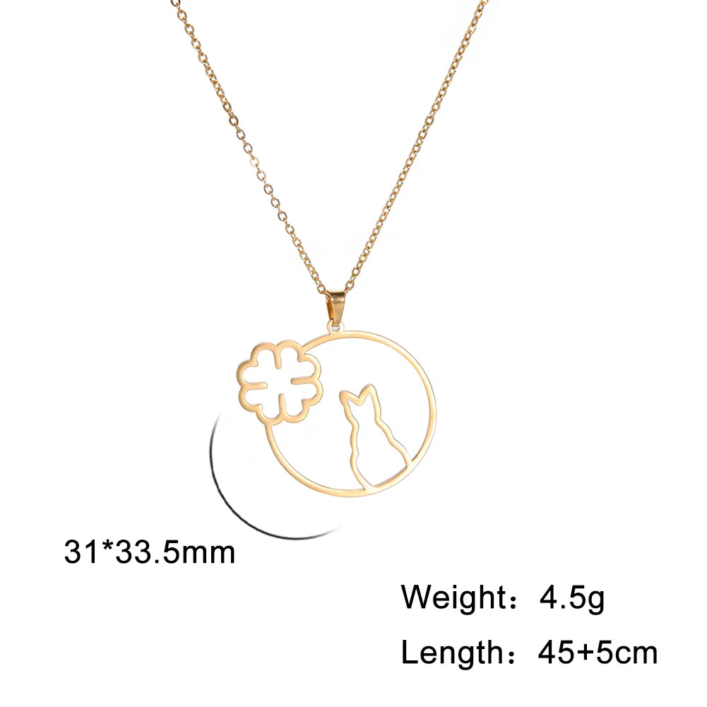 Cazador Cute Animal Cat Pendant Necklace for Women Girls Lovely Paw Choker Neck Chain Stainless Steel Jewelry Birthday Gift 2026