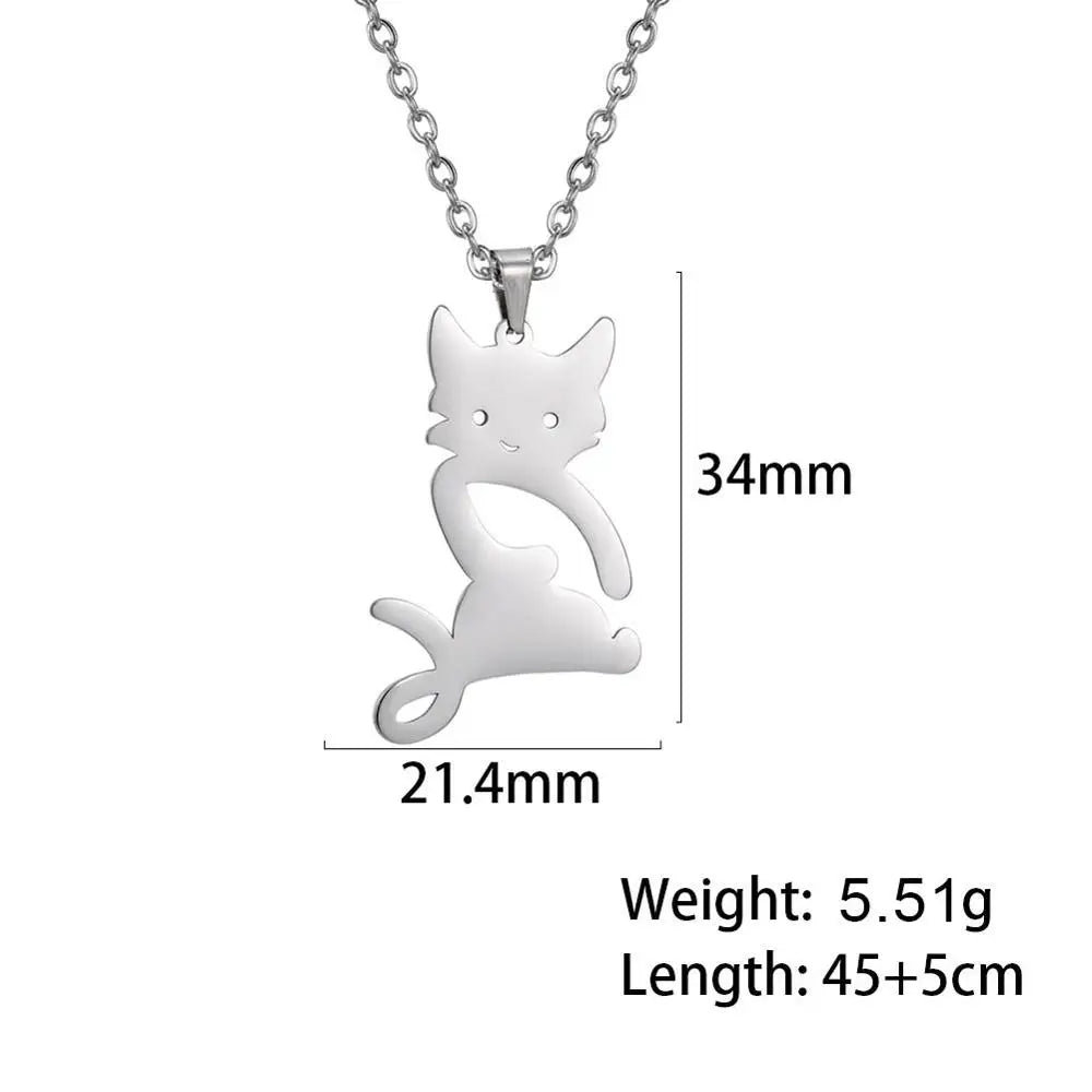 Cazador Cute Animal Cat Pendant Necklace for Women Girls Lovely Paw Choker Neck Chain Stainless Steel Jewelry Birthday Gift 2026