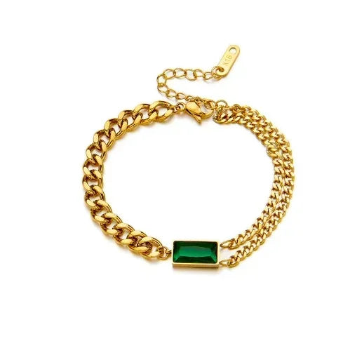 Stainless Steel Heart or Round Pendant Chain Bracelet jewelry