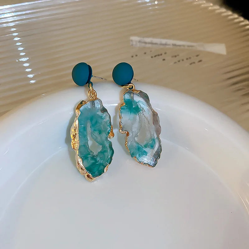 Emerald Irregular Earrings