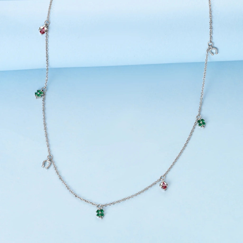 Original 925 Silver Necklace For Woman Heart Shape Moon Dreamcatcher Jewelry Gift