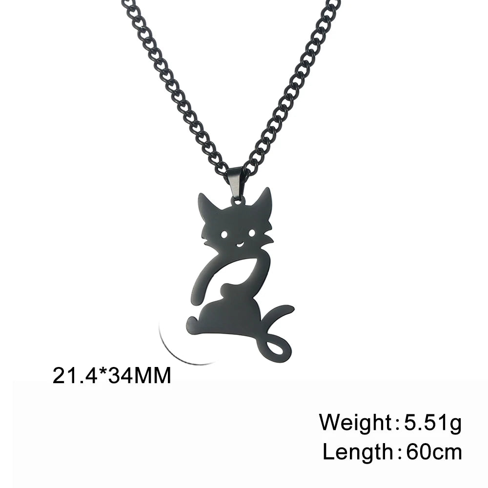 Cazador Cute Animal Cat Pendant Necklace for Women Girls Lovely Paw Choker Neck Chain Stainless Steel Jewelry Birthday Gift 2026