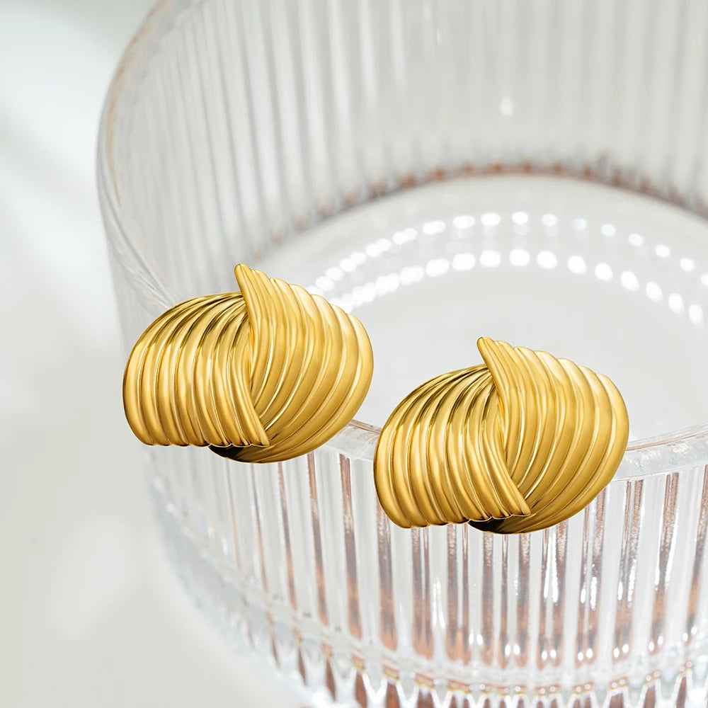 Textured Intersecting Earrings