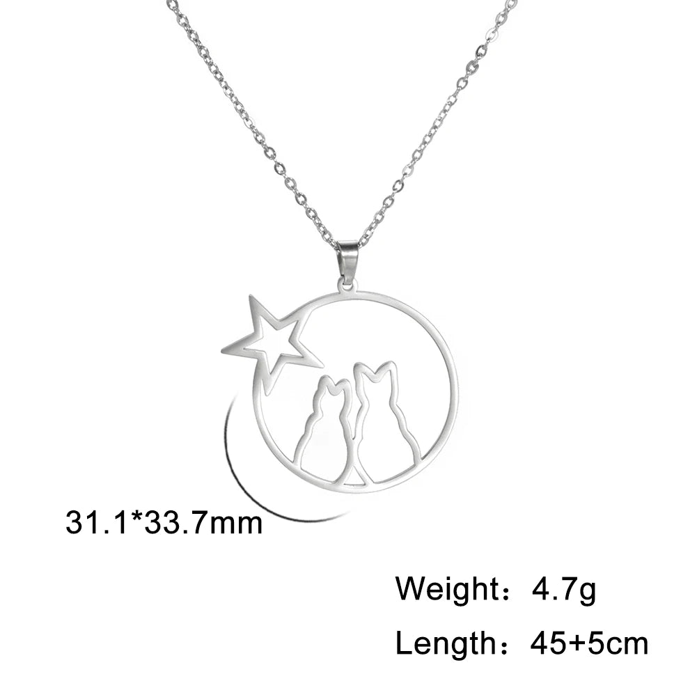 Cazador Cute Animal Cat Pendant Necklace for Women Girls Lovely Paw Choker Neck Chain Stainless Steel Jewelry Birthday Gift 2026