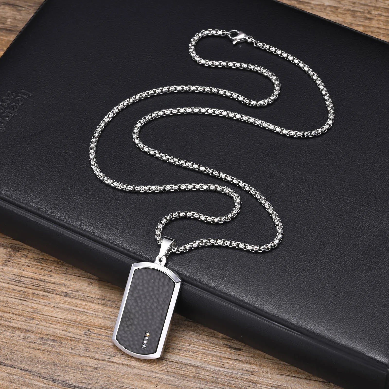 Stainless Steel Jewelry Dog Tag Man Necklace Pendant Geometric For  Wedding Birthday Party Mom Girlfriend Valentine's Day Gift