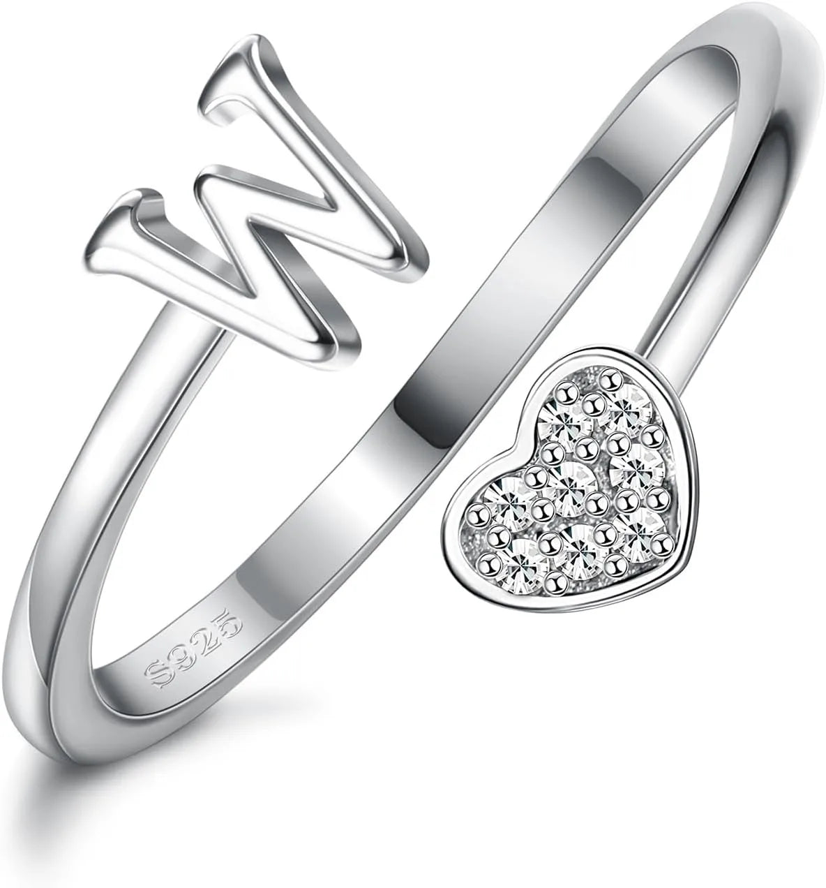 Fansilver Initial Ring