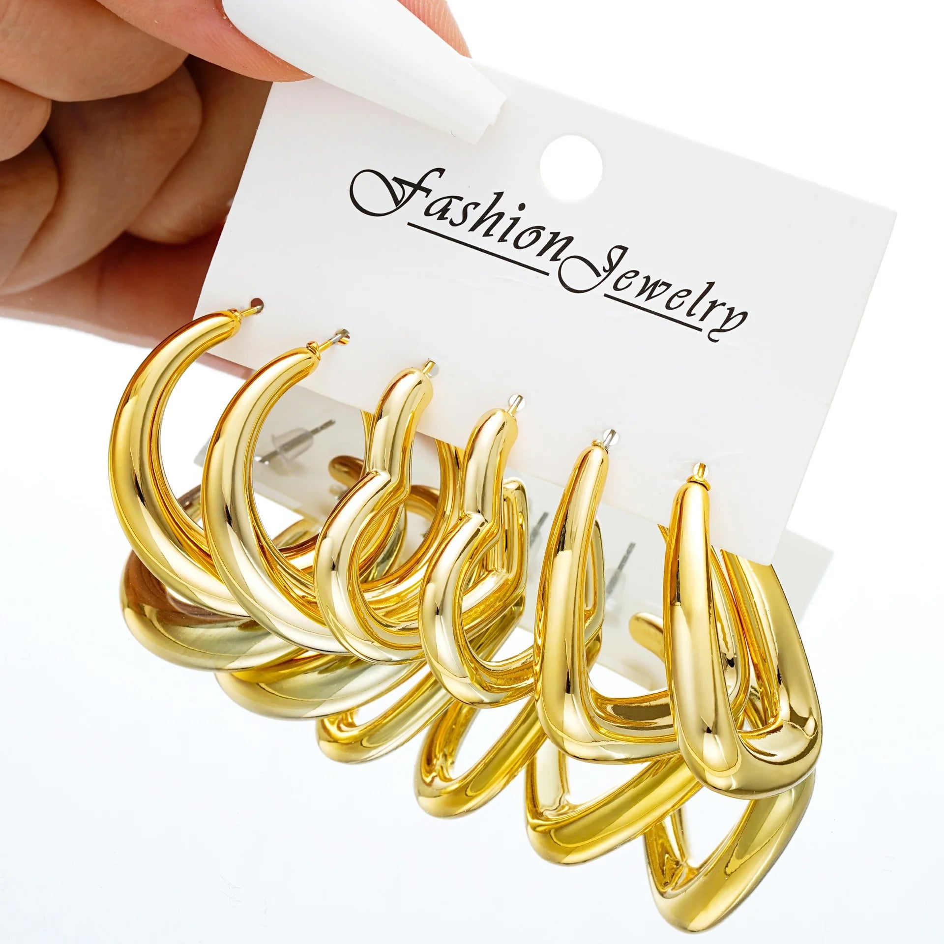 6pcs Chunky Gold Plated