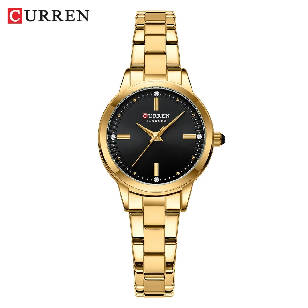 CURREN Women's Watches Fashion Original Quartz Wrist Watch for Ladies Roman Dial Dazzling Diamond Waterproof Luminous Luxury New